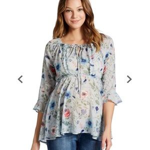 Sheer Jessica Simpson Maternity Floral Top